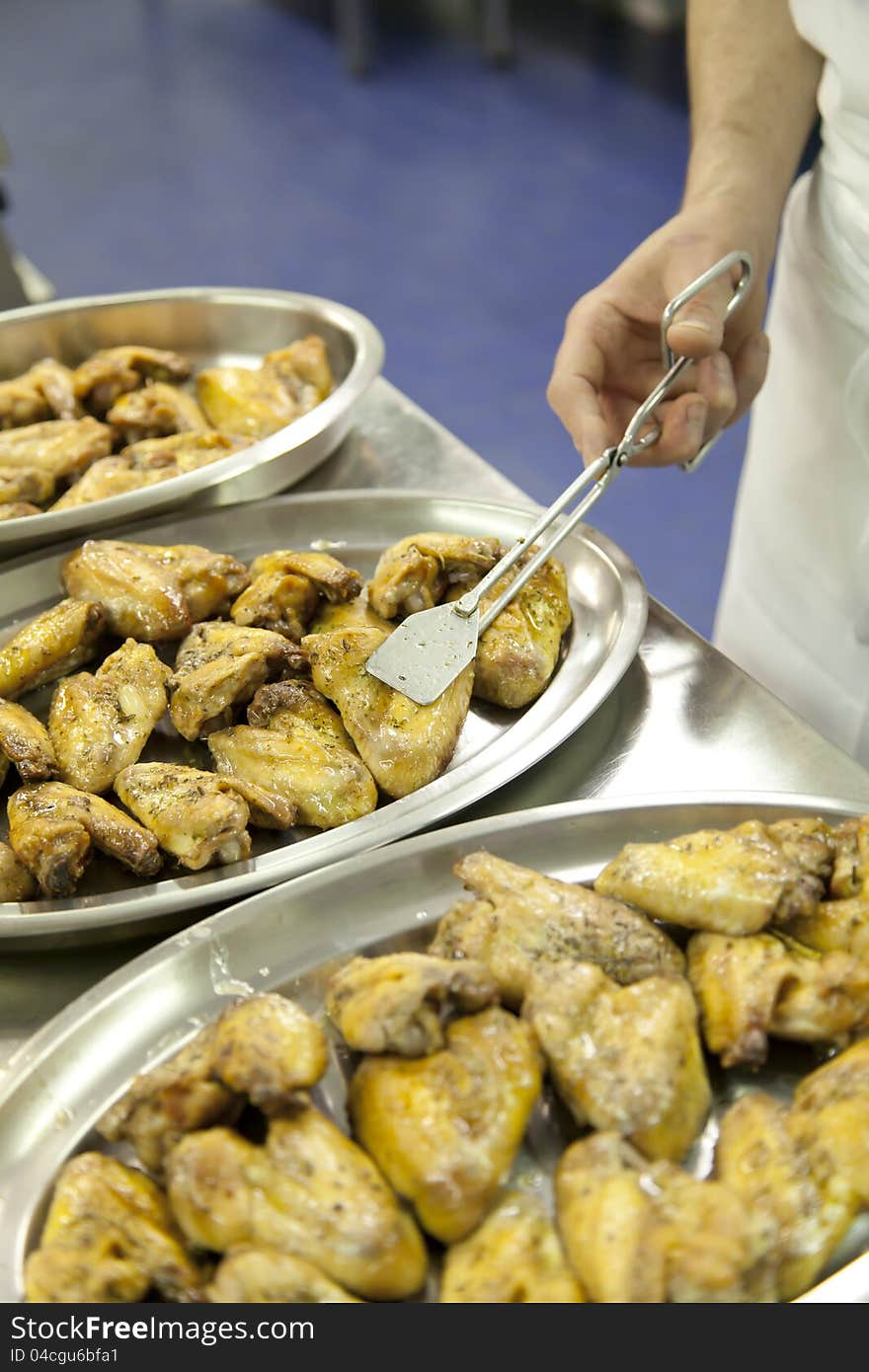 Cook With A Tray Of Food