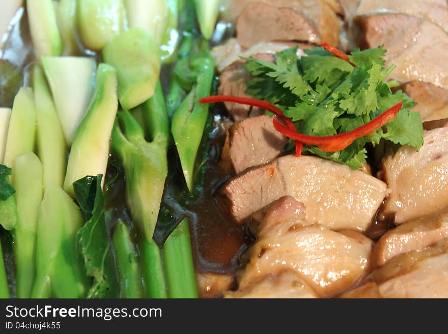 The Pork stew Pork stew water boiled with vegetables