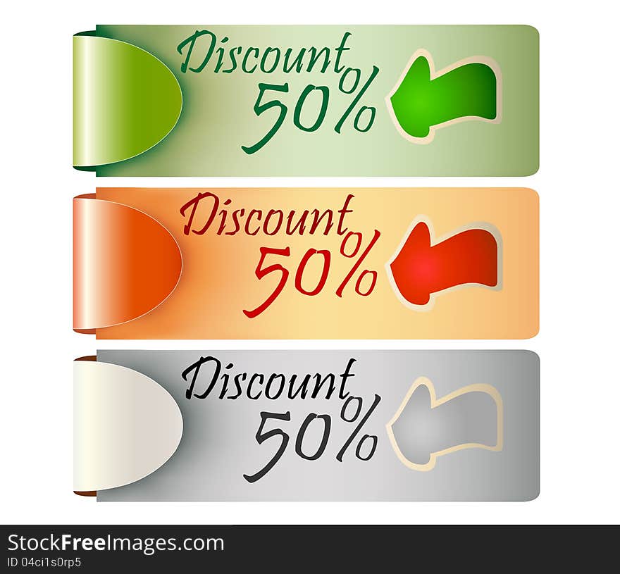 Colored label. Discount percentage for promotion. Colored label. Discount percentage for promotion