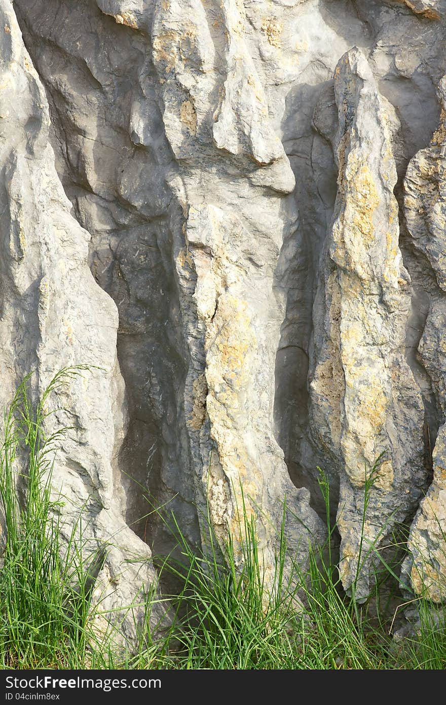 The close-up of ornamental rock