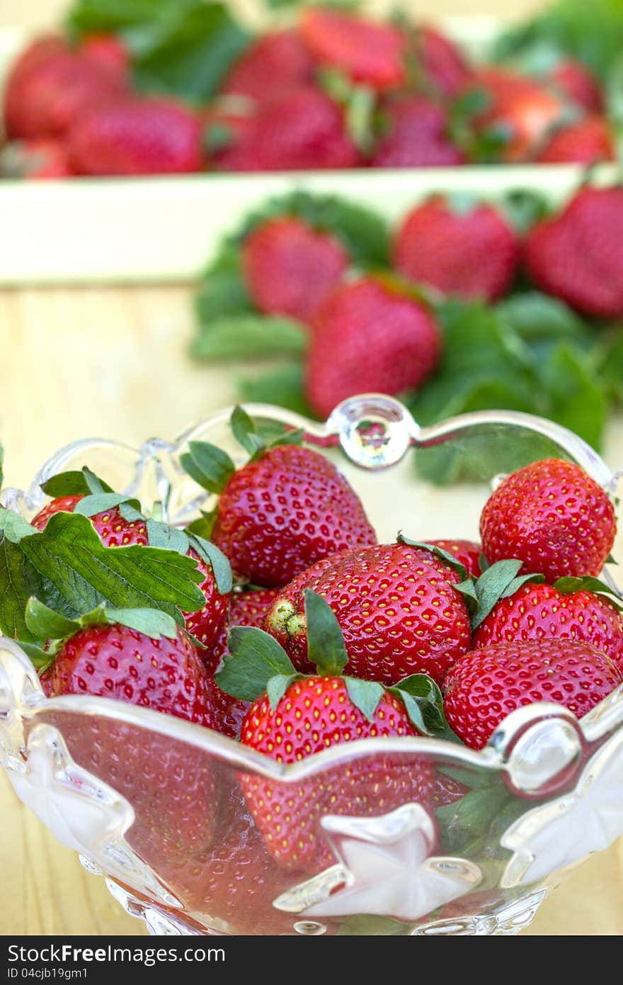 Bowl full of ripe and delicious strawberries