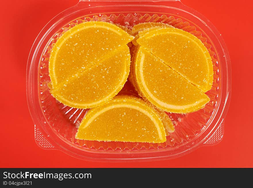 Fruit candy in the form of lemon segments