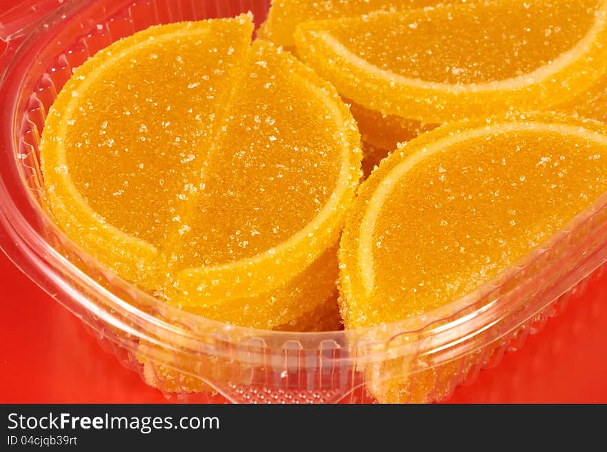 Fruit candy in the form of lemon segments