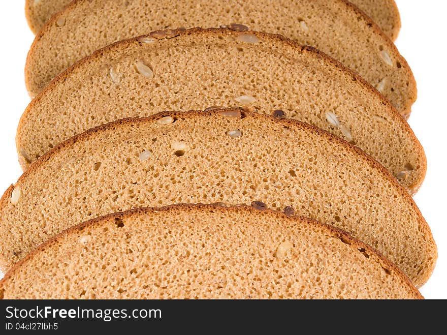 Delicious sliced ​​bread slices isolated. Delicious sliced ​​bread slices isolated