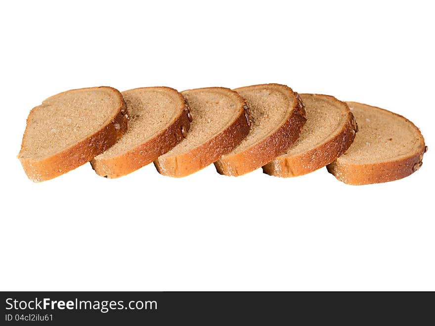 Slices Of Delicious Bread With Seeds Isolated