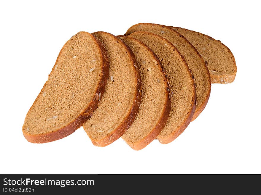 Slices of bread with seeds isolated. Slices of bread with seeds isolated