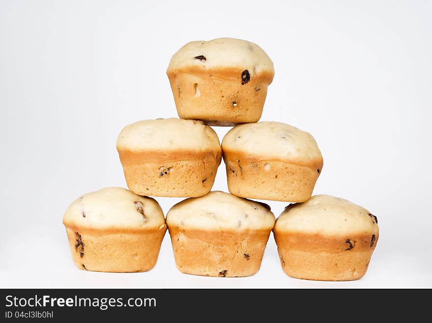 Cakes With Raisins Isolated