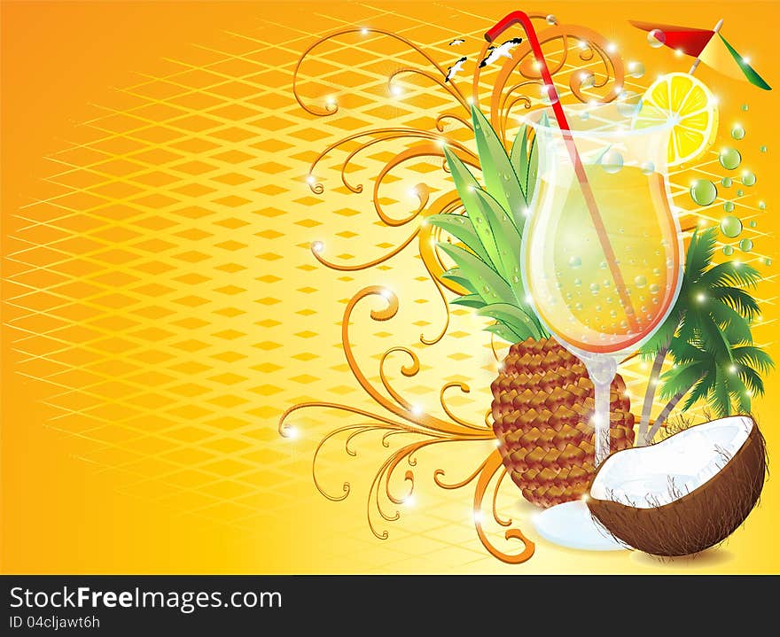 Tropical Exotic Fruit Drink-Fresh Pina Colada