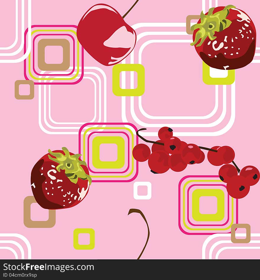 Seamless background with berries