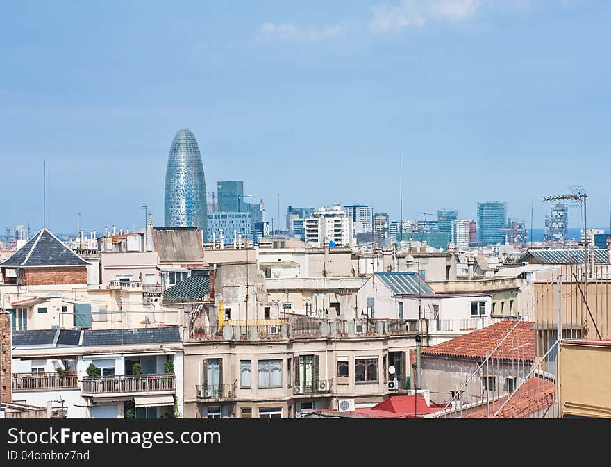 Panoramic view of Barcelona city