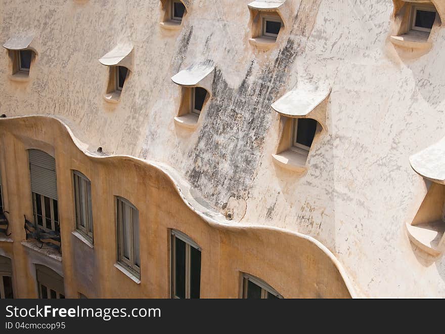 Detail of the house of Casa Mila (La Pedrera), Barcelona, Spain. Detail of the house of Casa Mila (La Pedrera), Barcelona, Spain