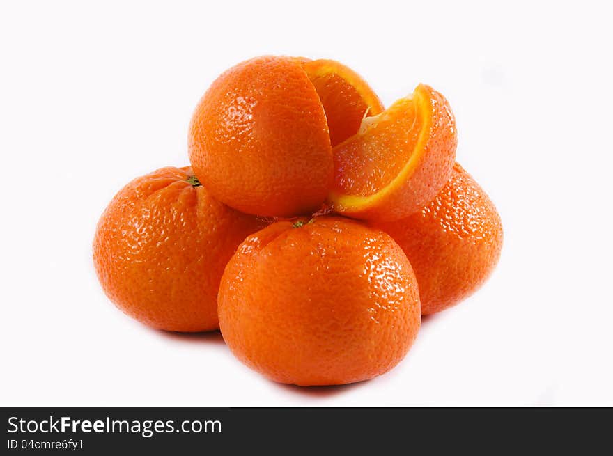 Tangerine isolated on the white