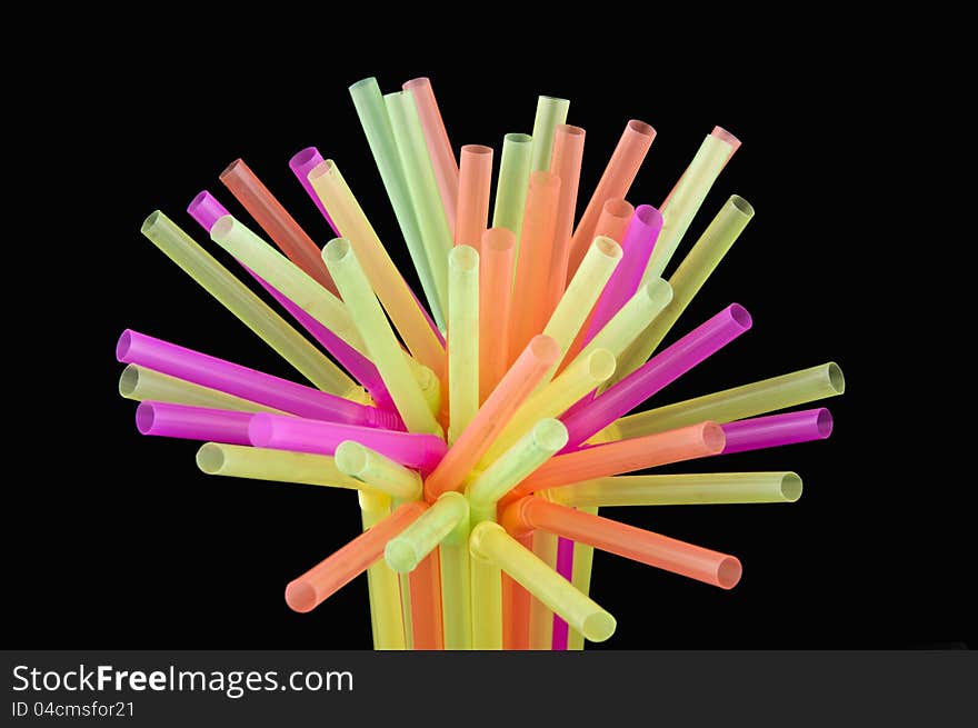 Drinking Straw isolated on the black