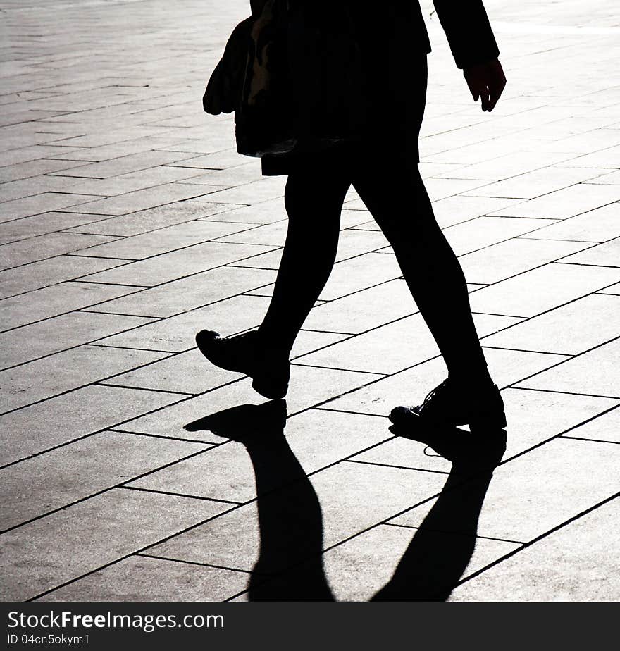 Walking woman silhouette