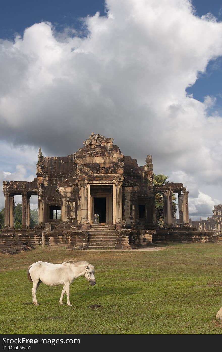 Horse, Temple and cloud