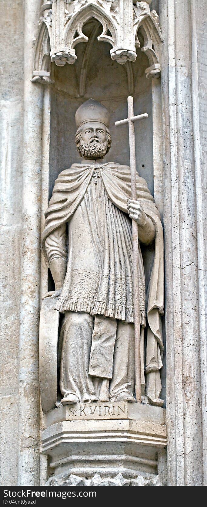 St.Kvirin sculpture at the cathedral gate, Zagreb Cathedral