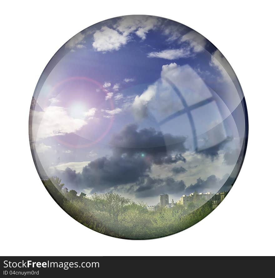 Landscape within a crystal ball