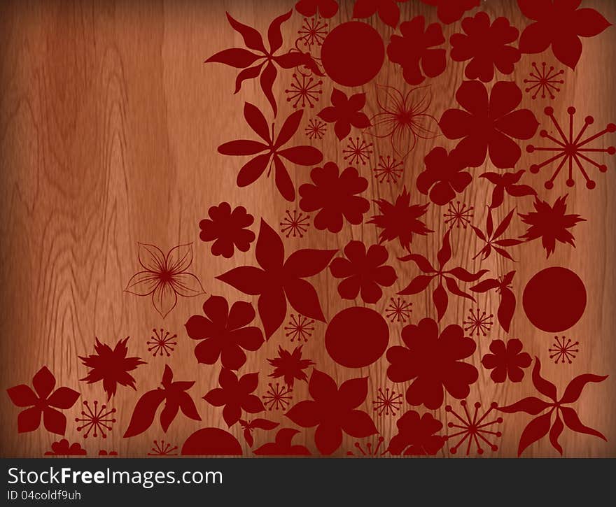 Floral designs of  images on brown background. Floral designs of  images on brown background