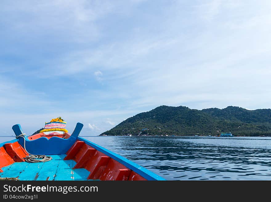 The Boat Heading To Island On The Sea