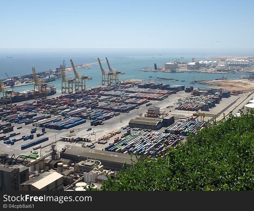 Iron cranes at the port of Barcelona