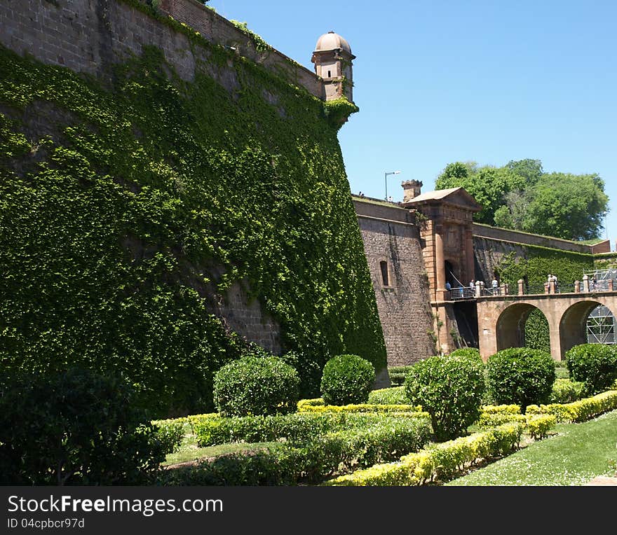 Castle with green plant at Barcelona. Castle with green plant at Barcelona