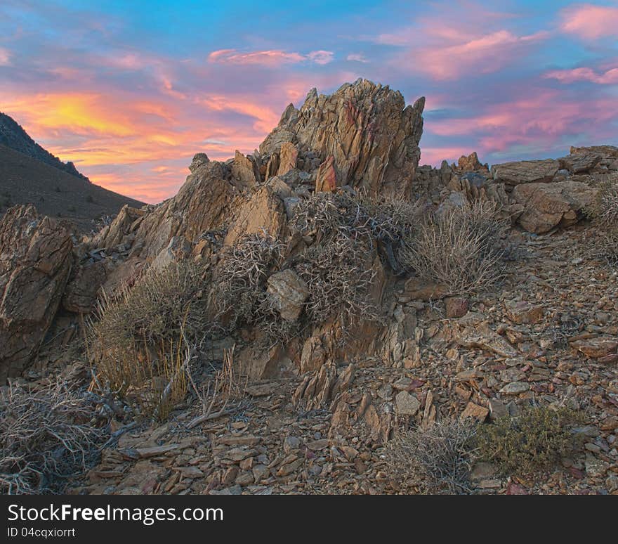 Rocky Outcropping in the Desert