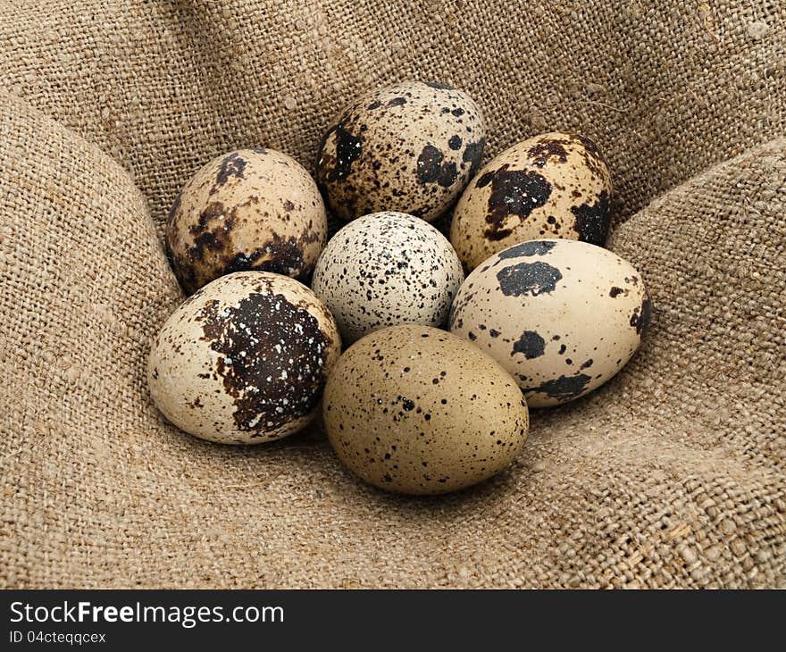 Quail eggs.