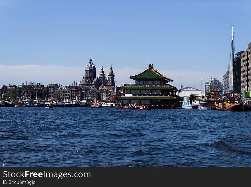 A view to the peking restaurant copy in Amsterdam