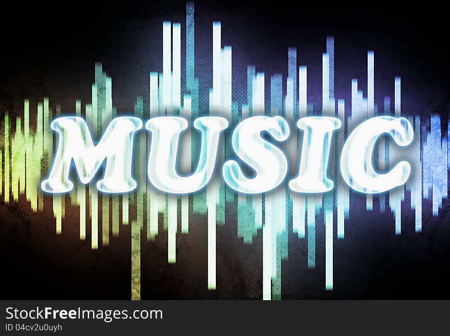 Illustration of an abstract music background