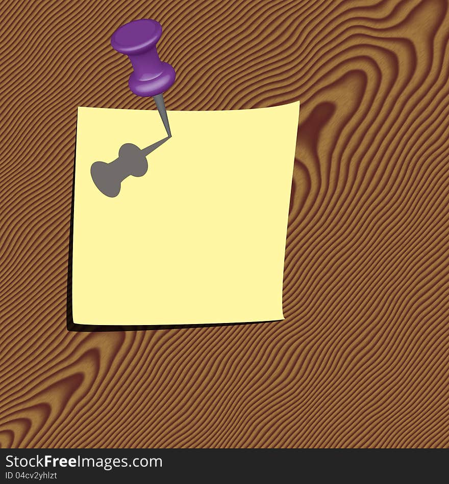 The blank paper note on wood board background. The blank paper note on wood board background