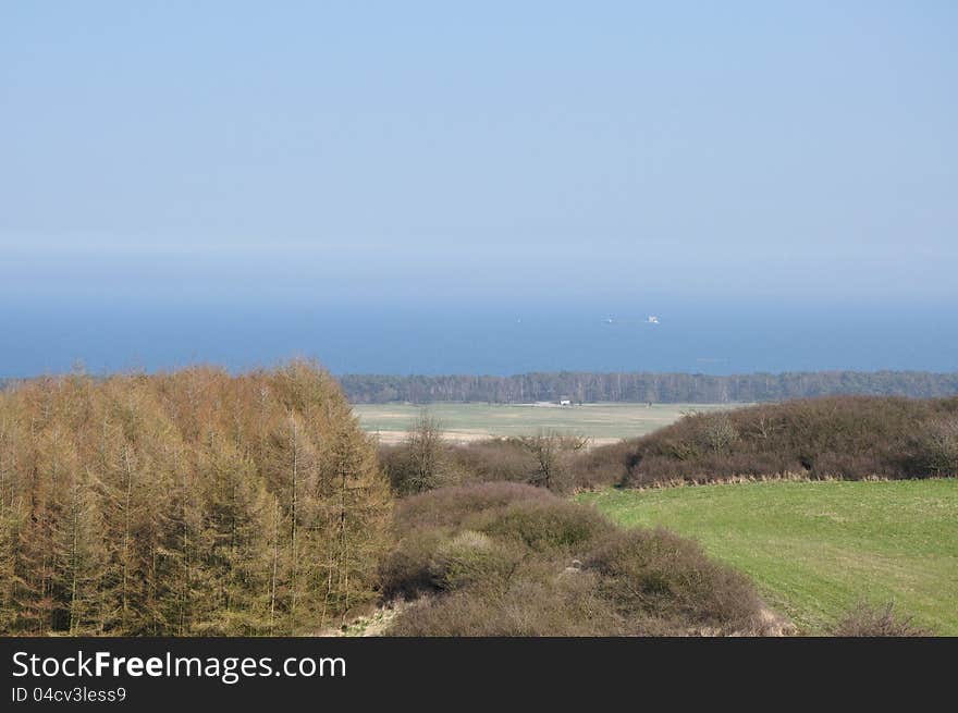 Landscape in the spring on ruegen (Baltic Sea) near Thiessow. Landscape in the spring on ruegen (Baltic Sea) near Thiessow.