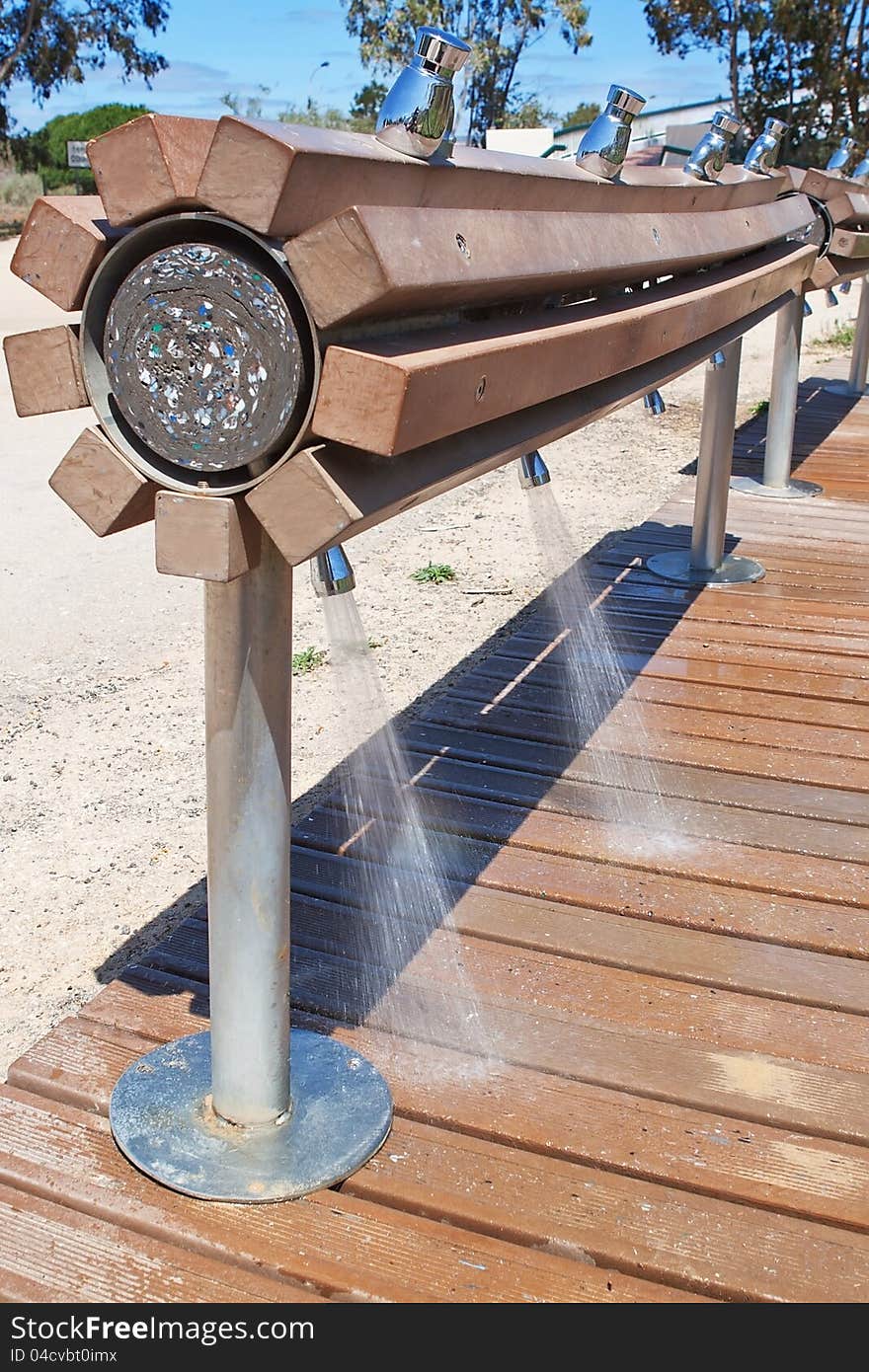 Outdoor shower.