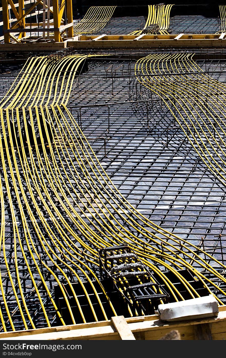 Structure of iron at a construction site. Structure of iron at a construction site.