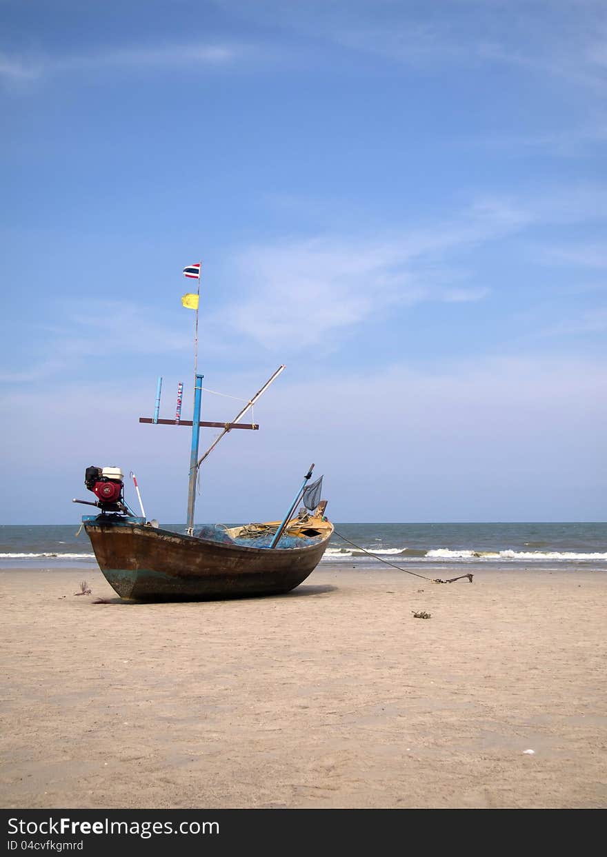 Boat On The Beach, Hua Hin,thailand