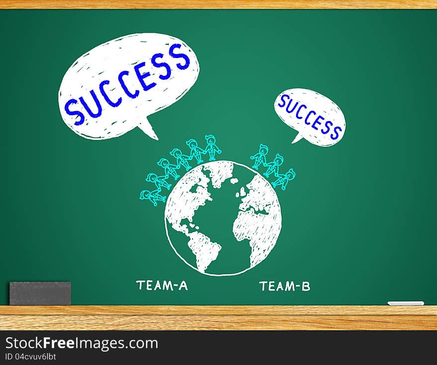 The concept of a team of business. By combining the idea.