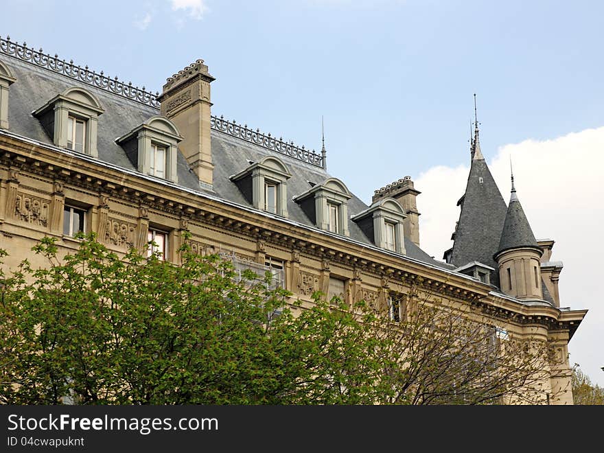 Paris architecture from Seine river.