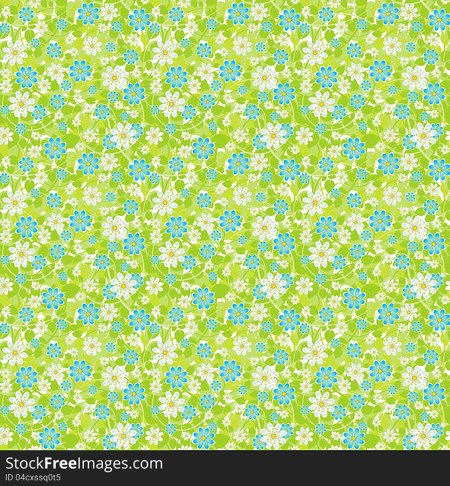 Seamless spring background with leaves. A vector. Seamless spring background with leaves. A vector.