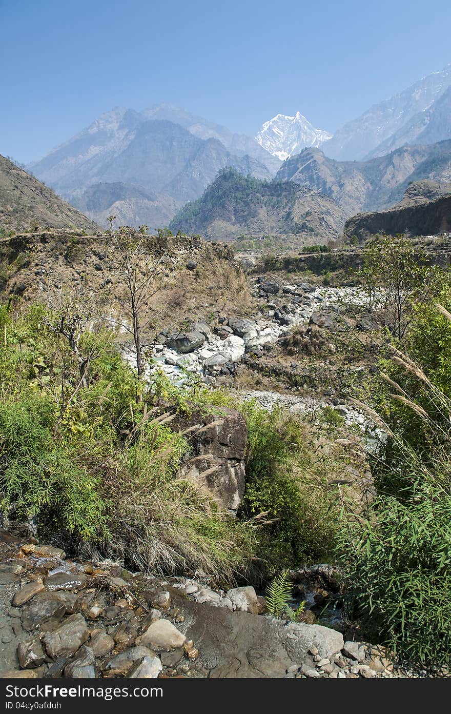 Spring view of Himalaya mountains in Nepal. Spring view of Himalaya mountains in Nepal