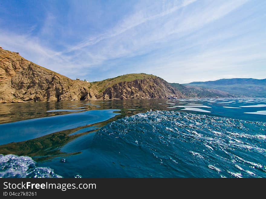 Calm water in Balaklava's bay, Ukraine