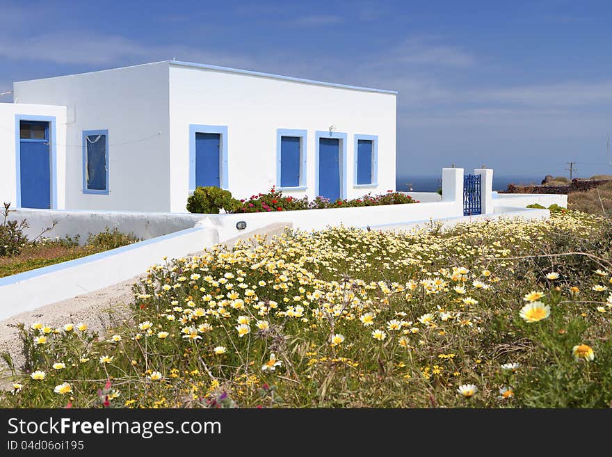 Traditional house at Santorini, Greece