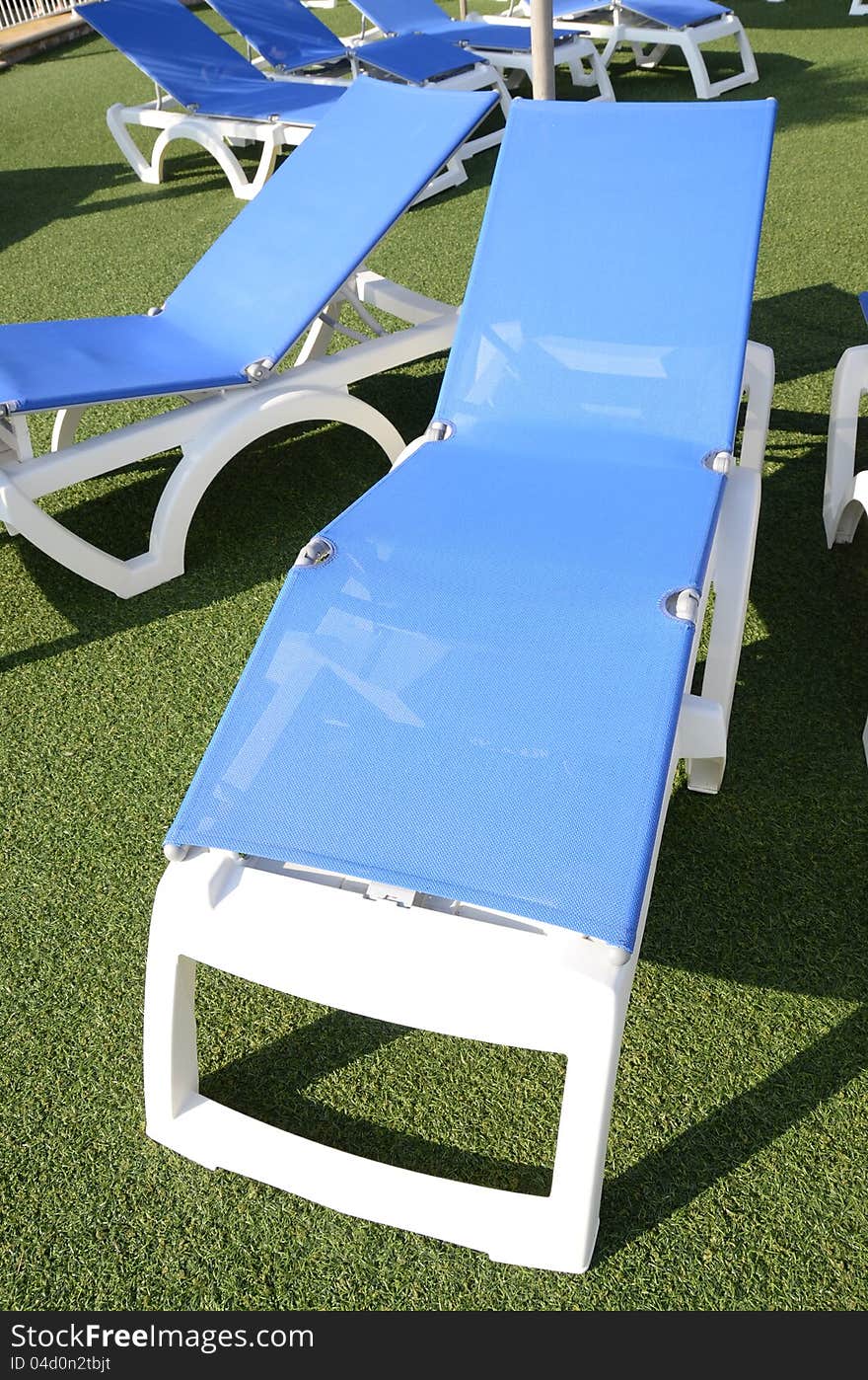 Blue deckchair