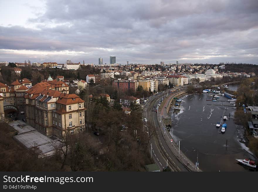 Prague waterfront