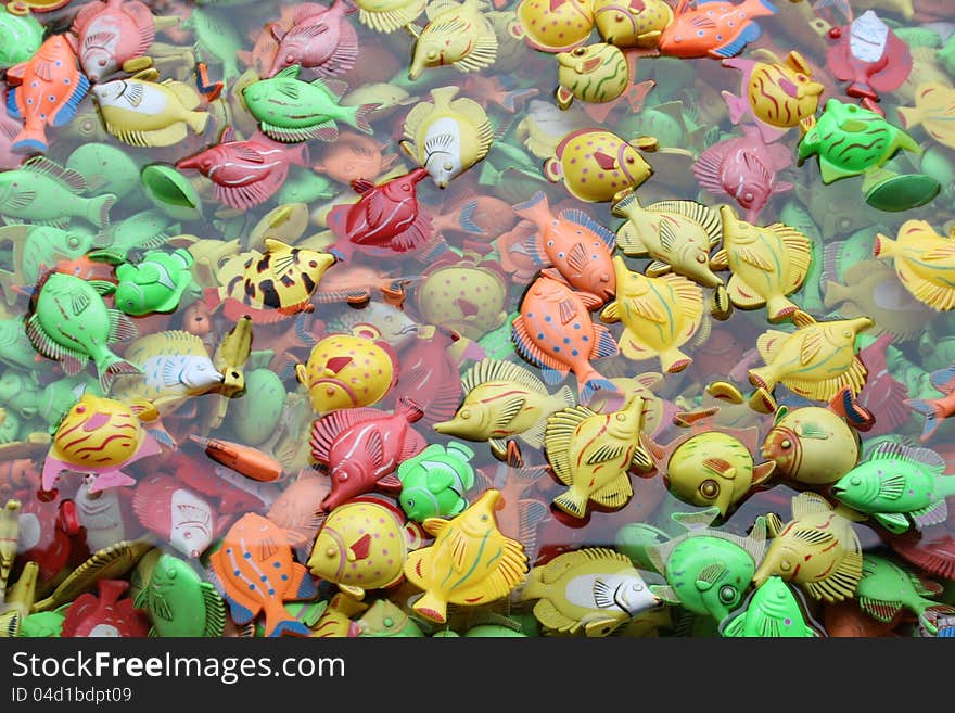 Plastic fish in water