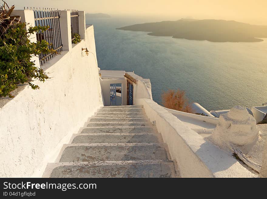 Oia village at Santorini island in Greece