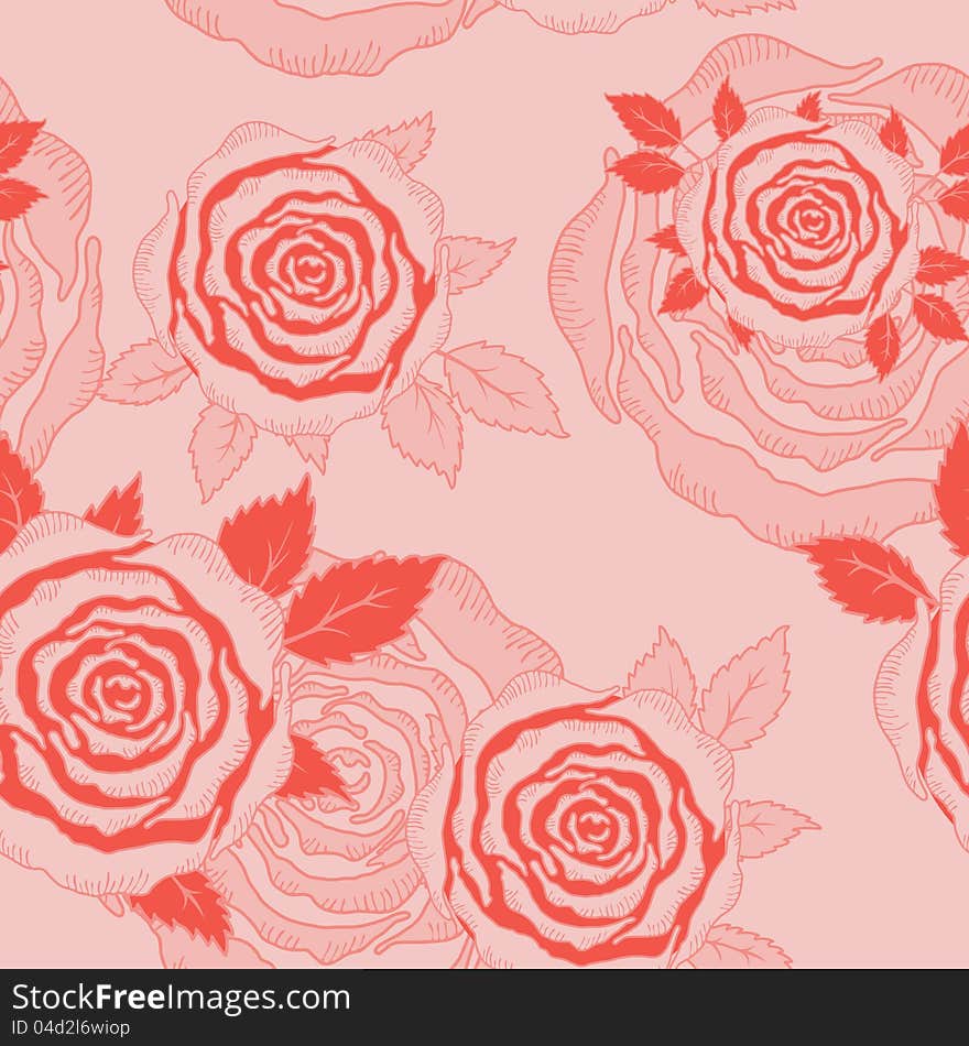 Roses seamless.