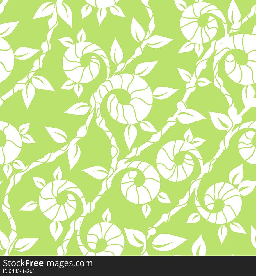 Seamless green grass pattern with leafs. Seamless green grass pattern with leafs