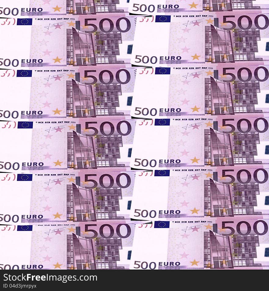 Background made of lots of  five hundred euro banknote. Background made of lots of  five hundred euro banknote