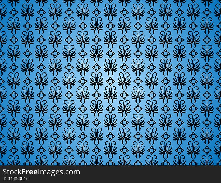 Seamless tileable swirl floral wallpaper. Seamless tileable swirl floral wallpaper