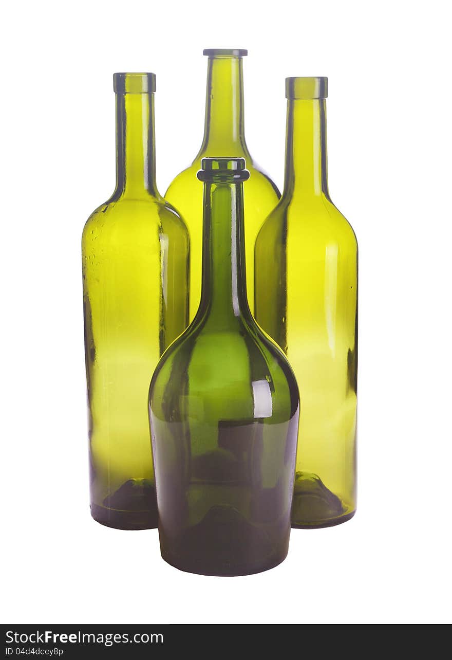 Background from a variety of wine bottles