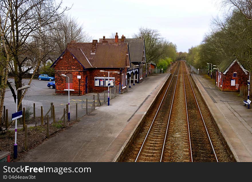 Empty station at sundown, Wallington, England. Empty station at sundown, Wallington, England.